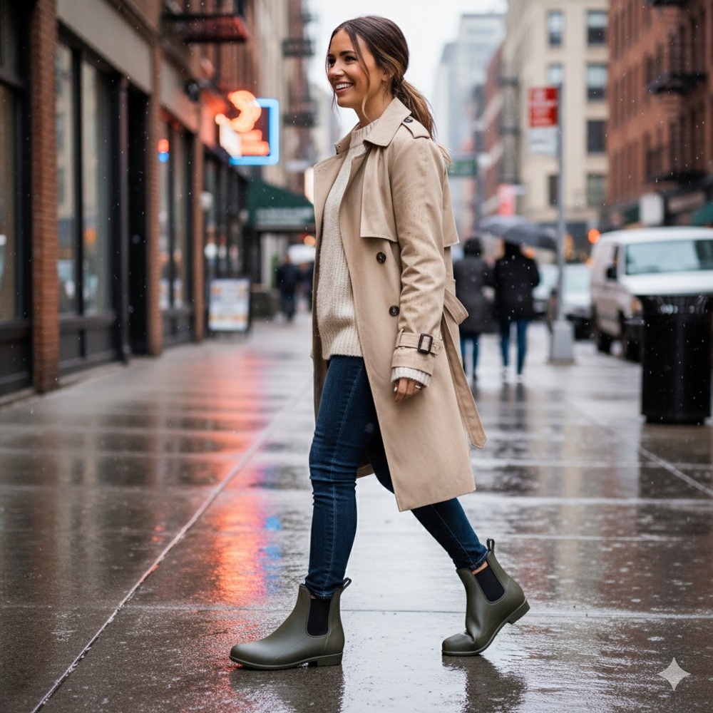 Forest Green Women's Rain Boots - Picture 2 of 12